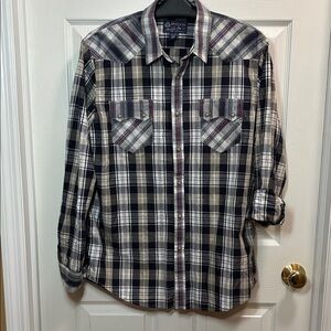 American Rag Western/Plaid Shirt-Large